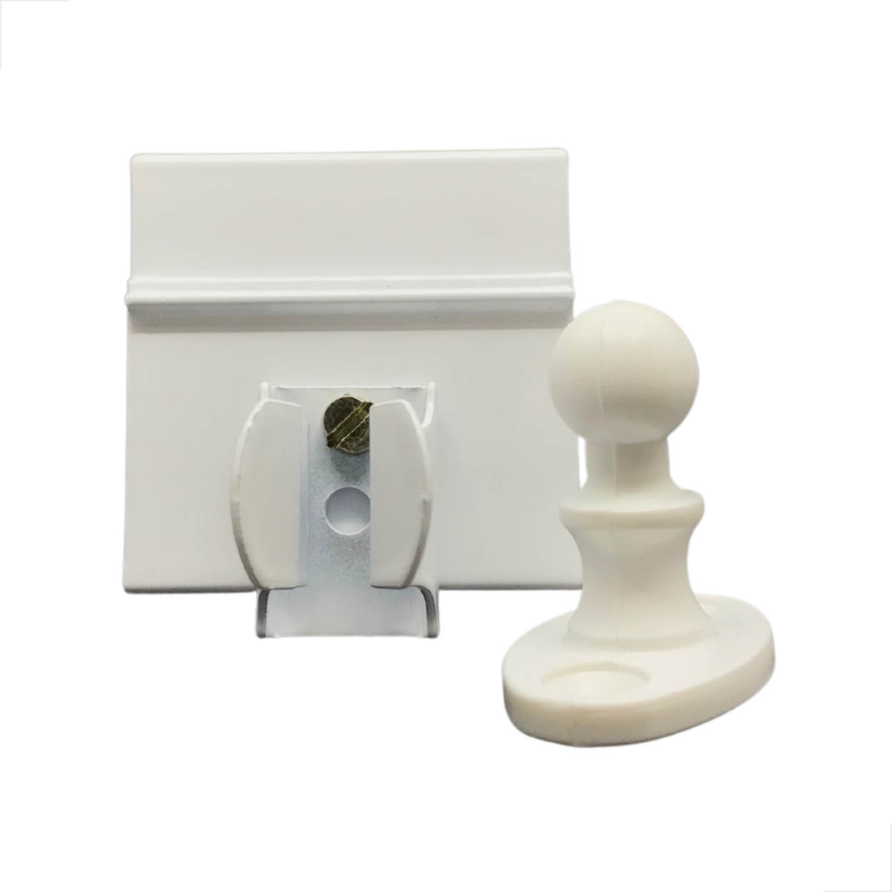 Fixador De Porta De Vidro Temperado Pressão G1871 Branco