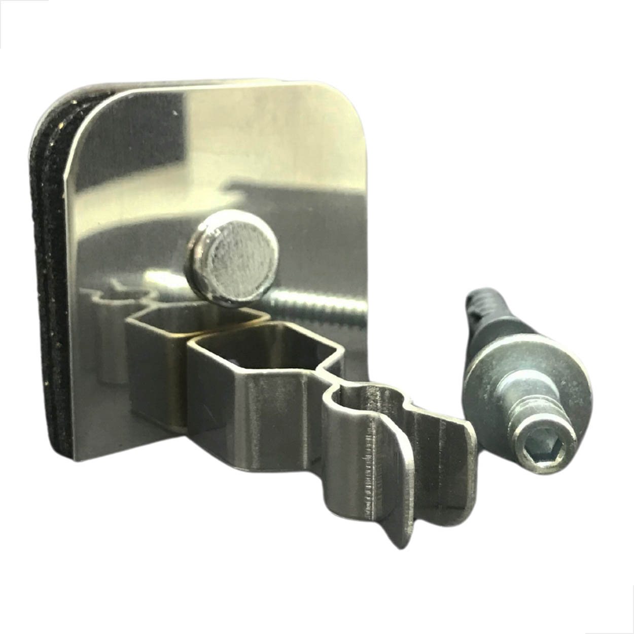 Fixador Porta Pressão Rodapé Piso C/ Parafuso M1702X Polido