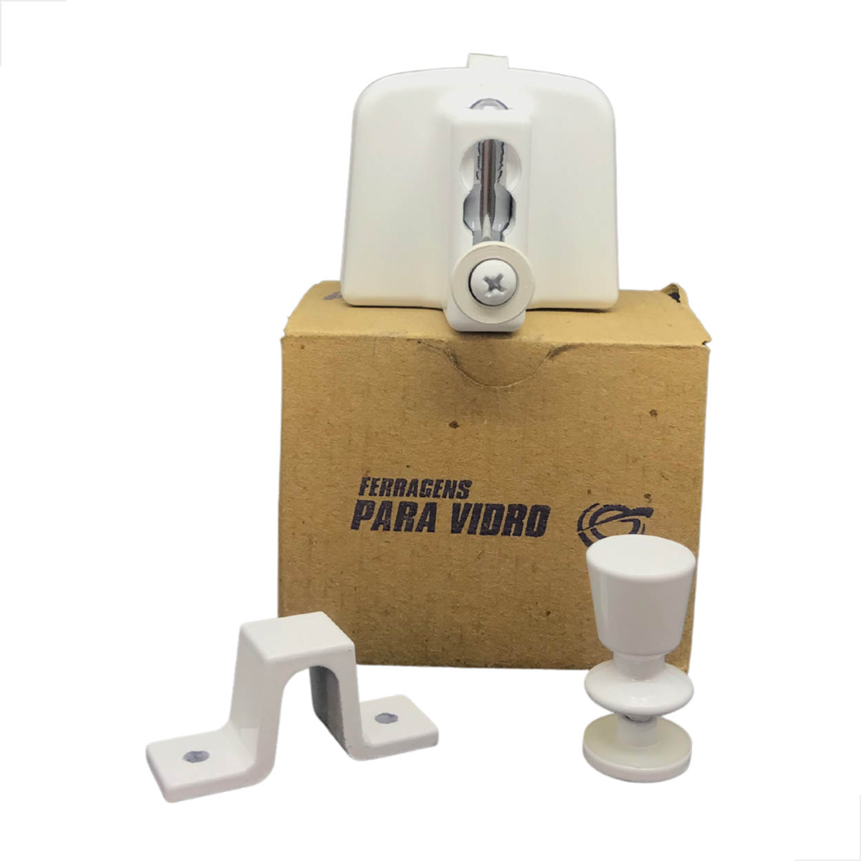 Kit04 - Janela Correr Com 2 Folhas Com Trinco Metal Branco