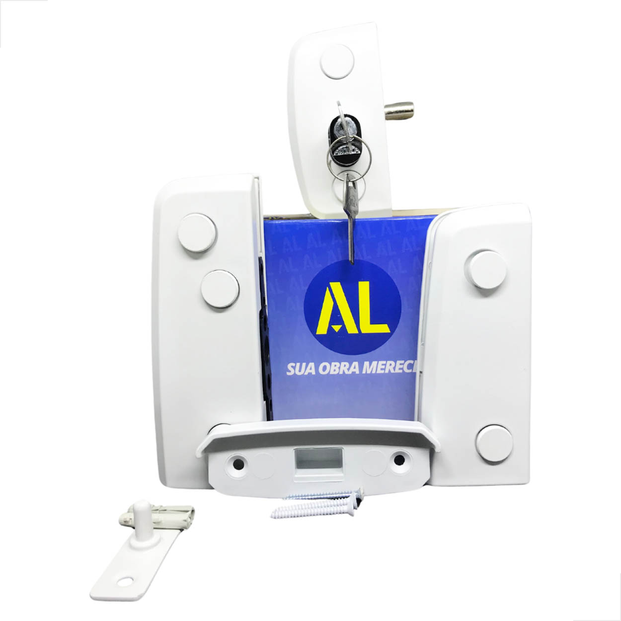 Kit 01 AL Instalação De Porta De Vidro Pivotante V/A- Branco