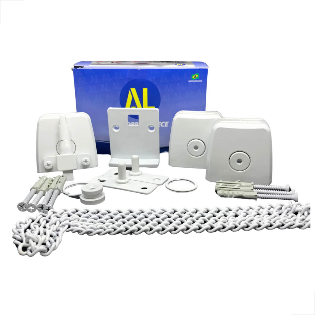 Kit 06 AL Janela Basculante Vidro Alvenaria Polímero- Branco