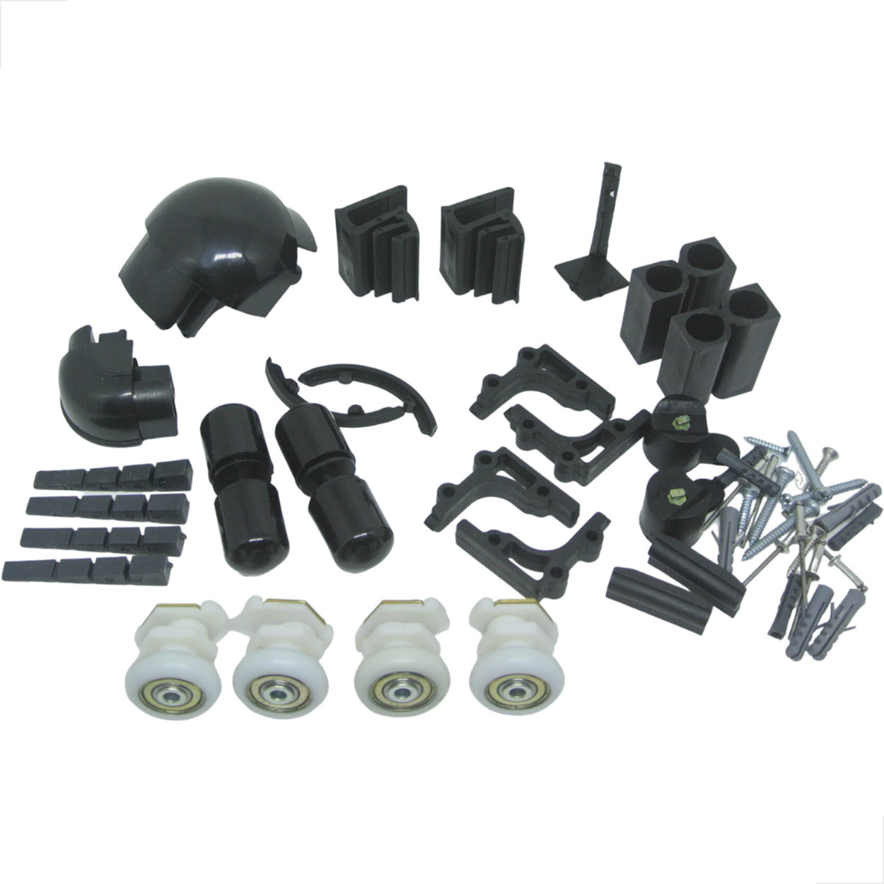 Kit De Acessórios Para Box De Banheiro de Canto - Preto