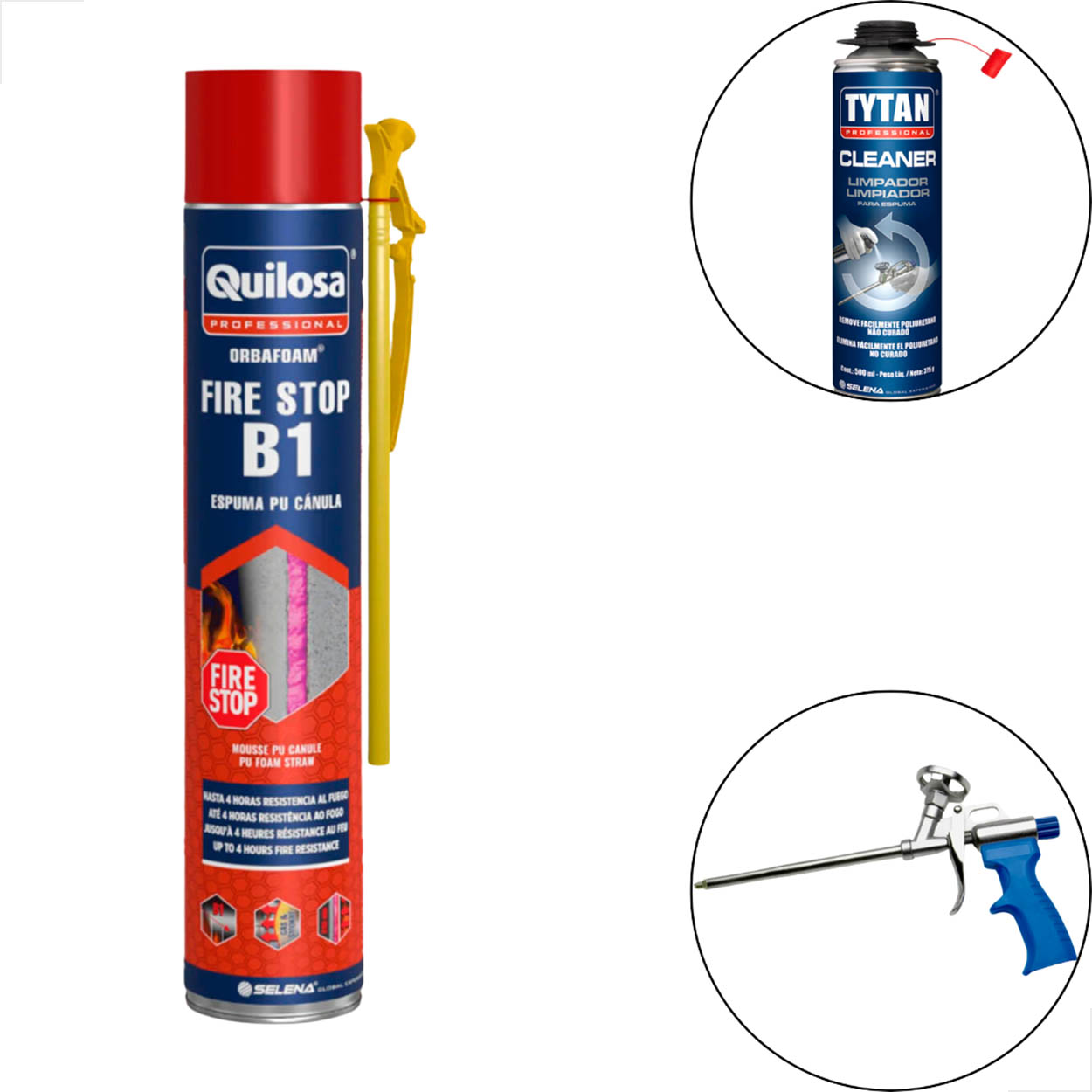 Kit Espuma Quilosa Fire Stop 750ml Pink Aplicador e Limpador