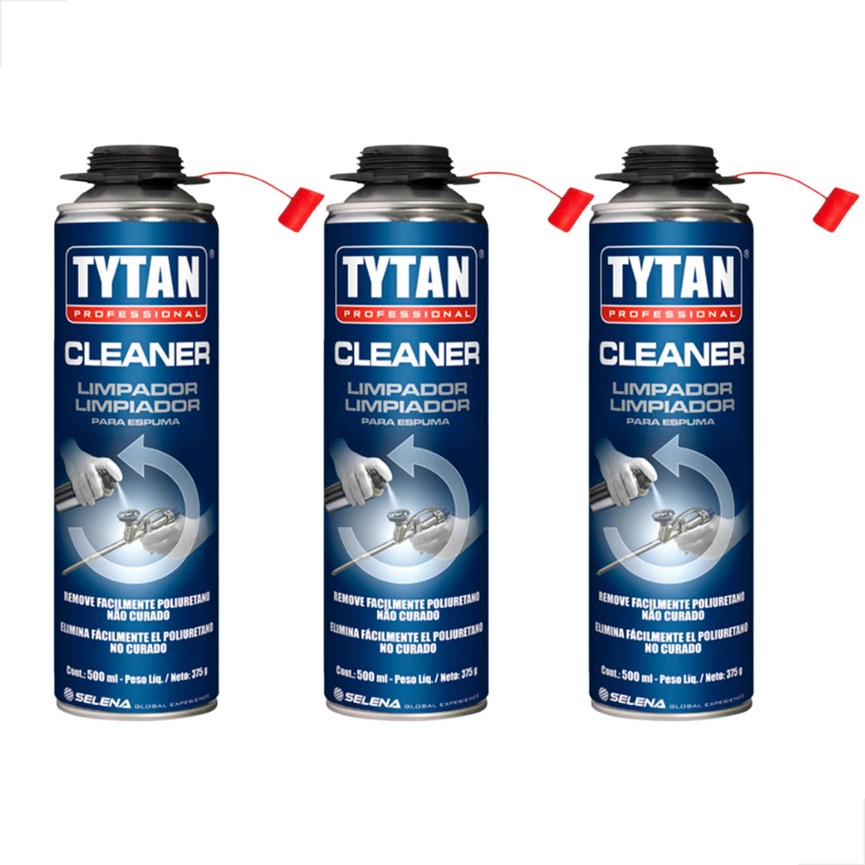 Limpador De Espuma Expansiva Não Curada 480ml Tytan C/ 3 Un