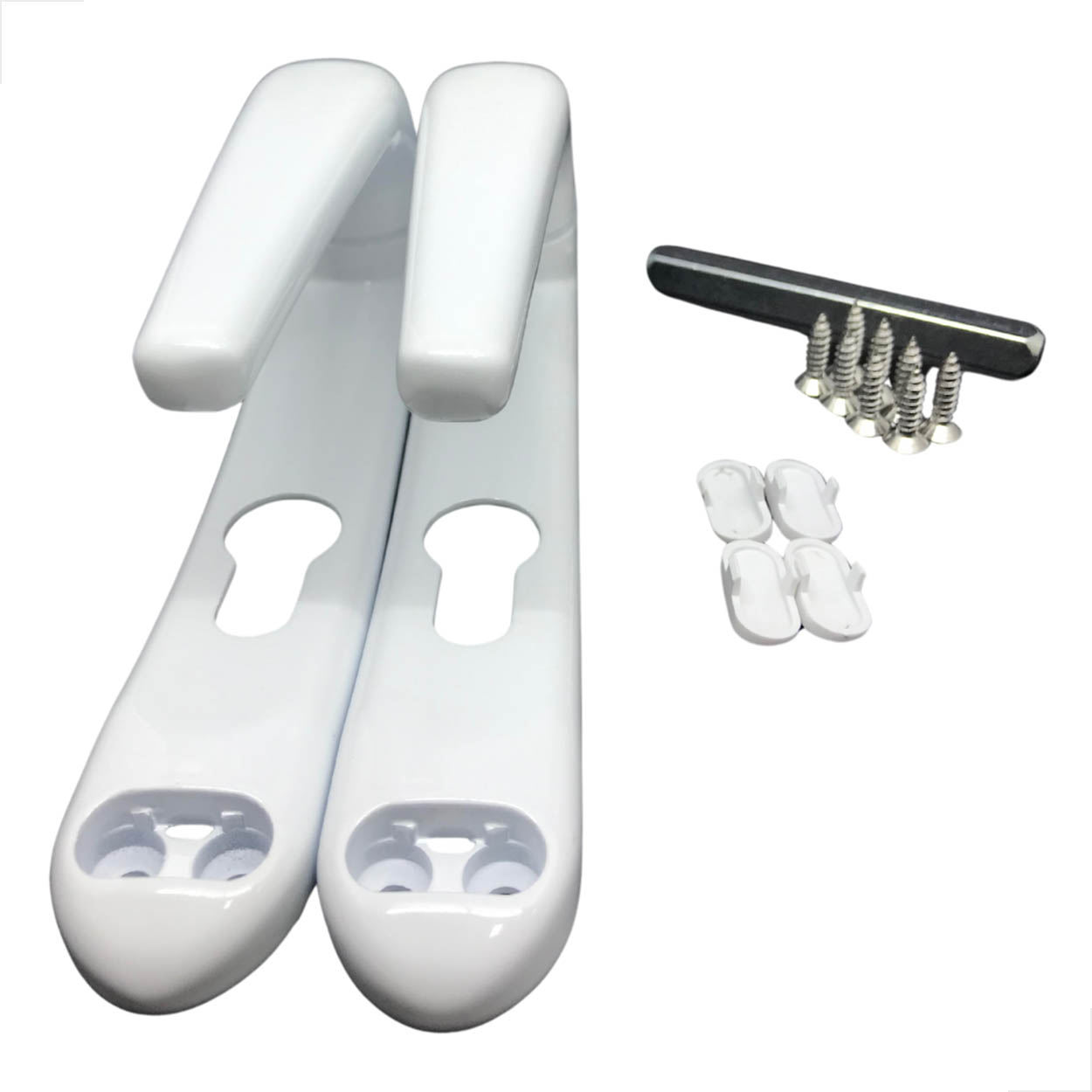 Maçaneta Mac Euro 82mm Espelho Ud Porta De Giro Branco