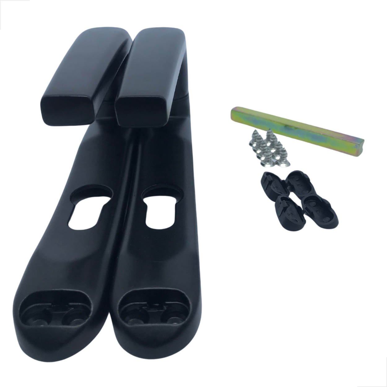 Maçaneta Mac Euro 82mm Espelho Ud Porta De Giro Preto