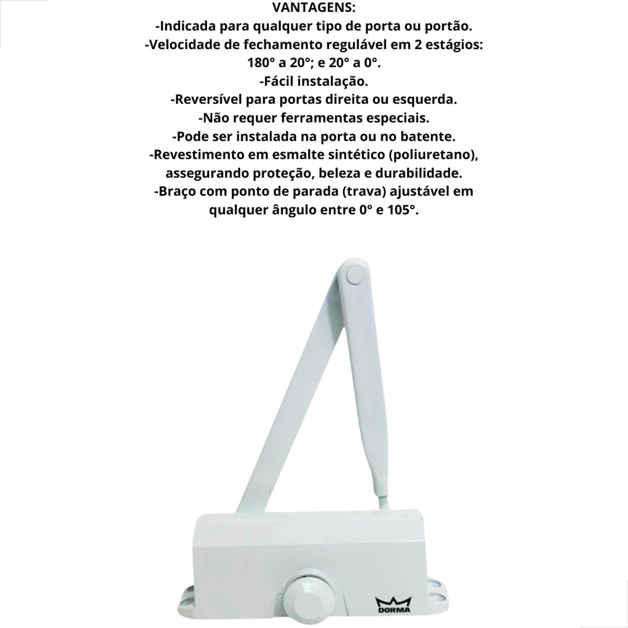 Mola Dorma Aerea Ma200/2 Portão Madeira Aço Branco