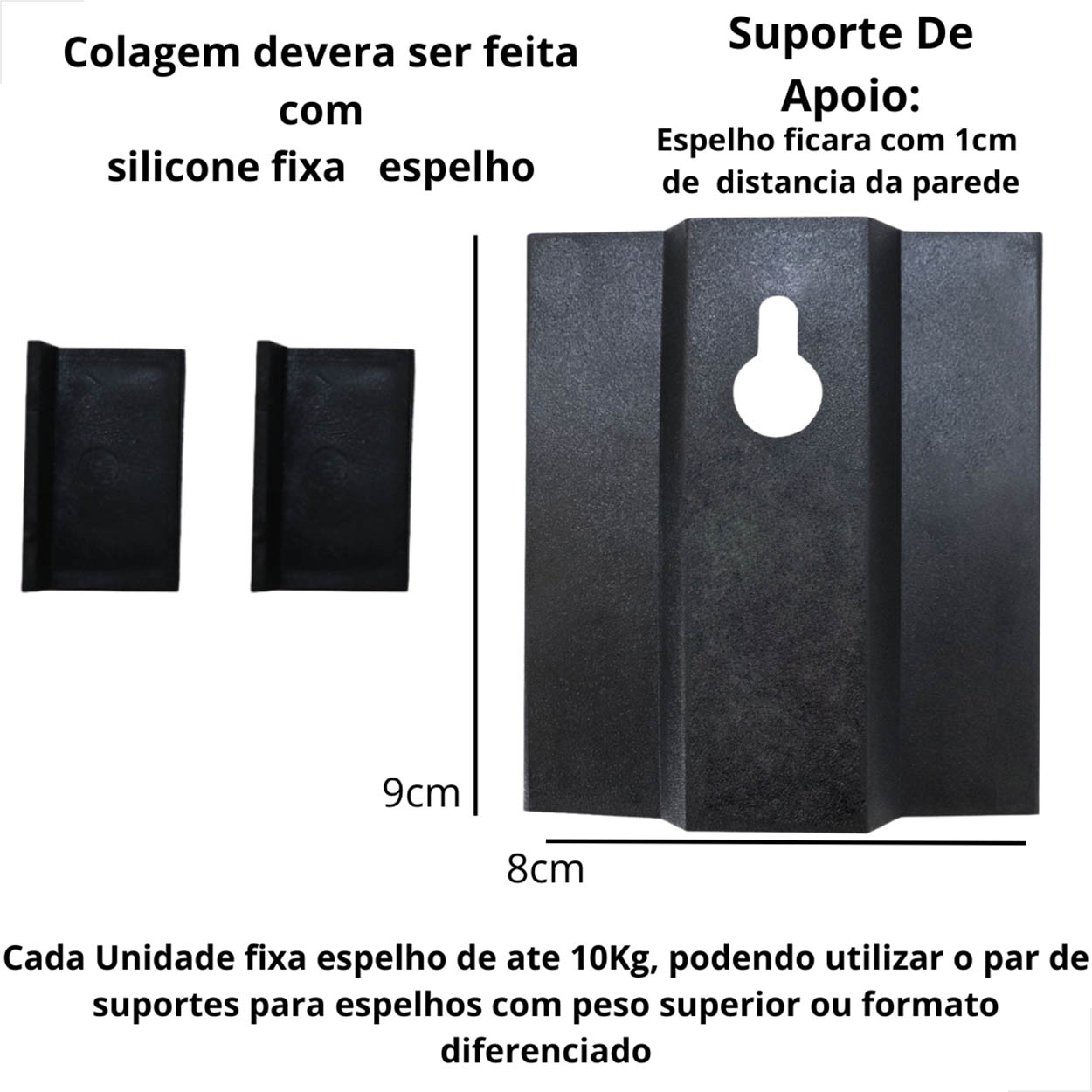 Pacote 10 Suporte Para Espelho GDS e 2 Calços de Apoio Cada