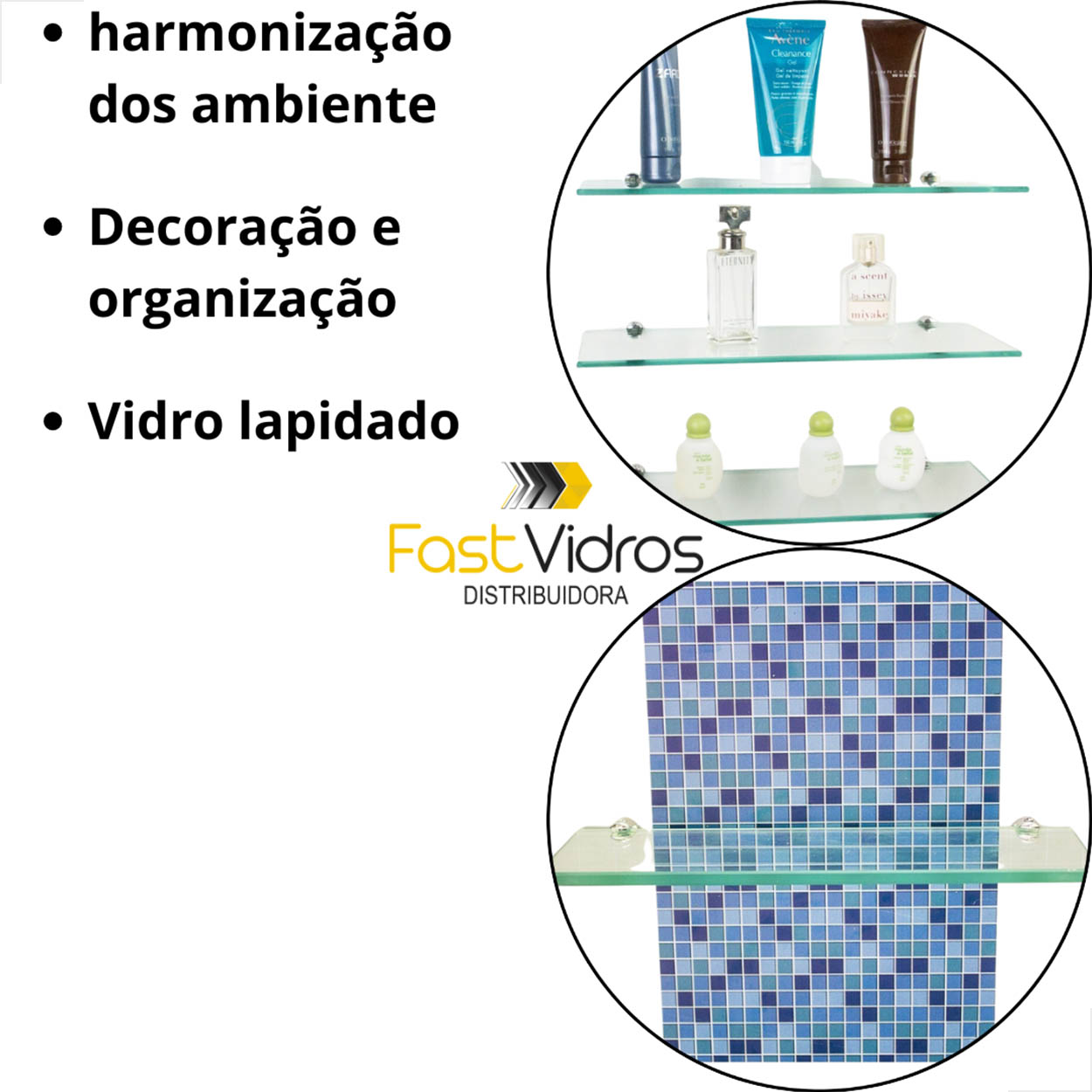 Prateleira Reta Shampoo Banheiro Cozinha 40x10cm Incolor 4un