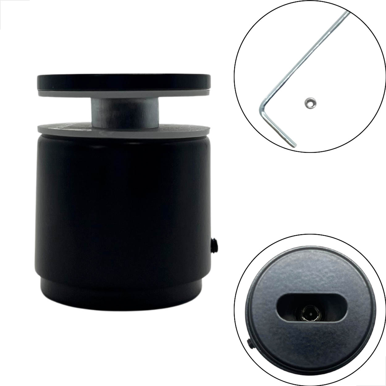 Prolongador Aço Inox 304 Regulagem Guarda-Corpo Vidro Preto