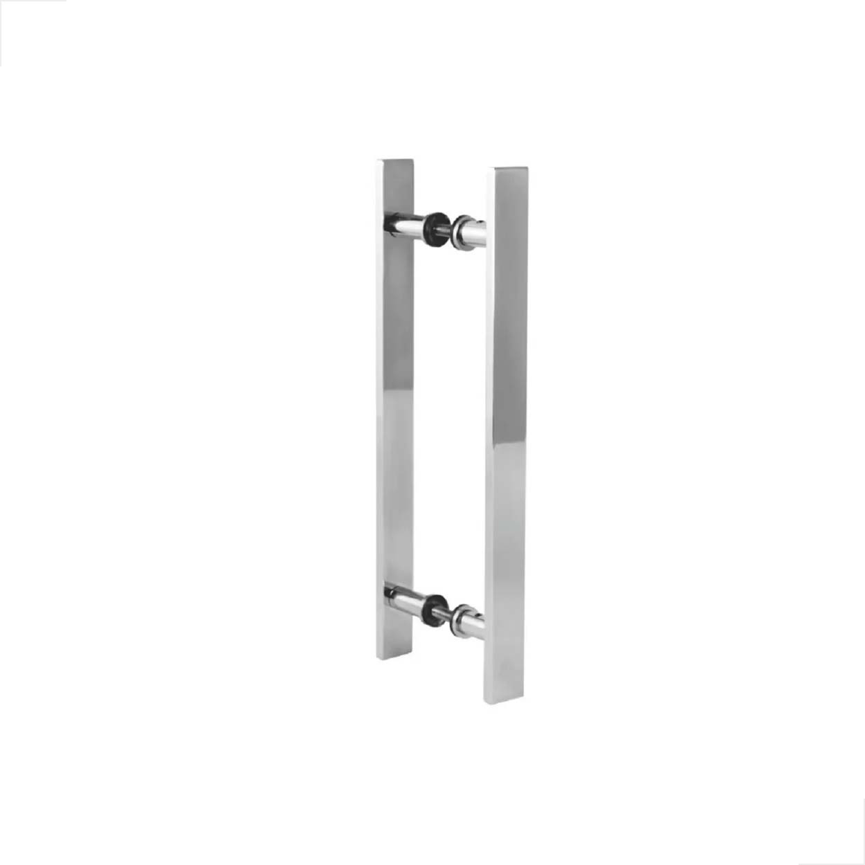 Puxador Alumínio Barra Chata 40cm Porta de Vidro - Brilhante