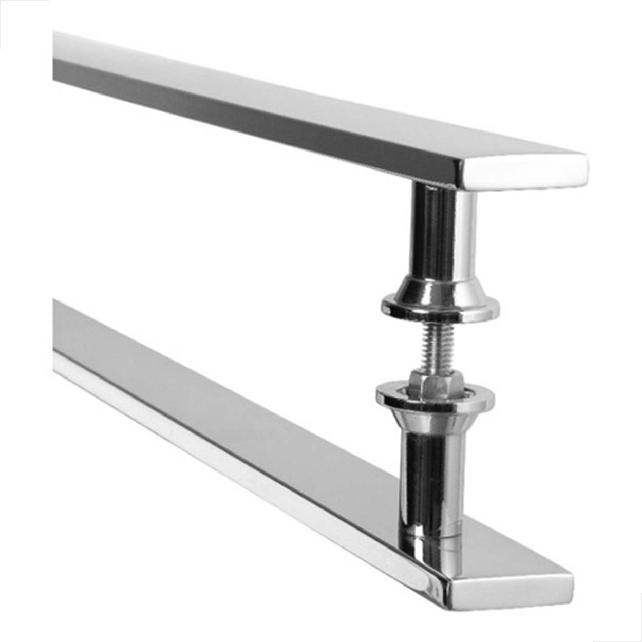Puxador Alumínio Barra Chata 40cm Porta de Vidro - Brilhante