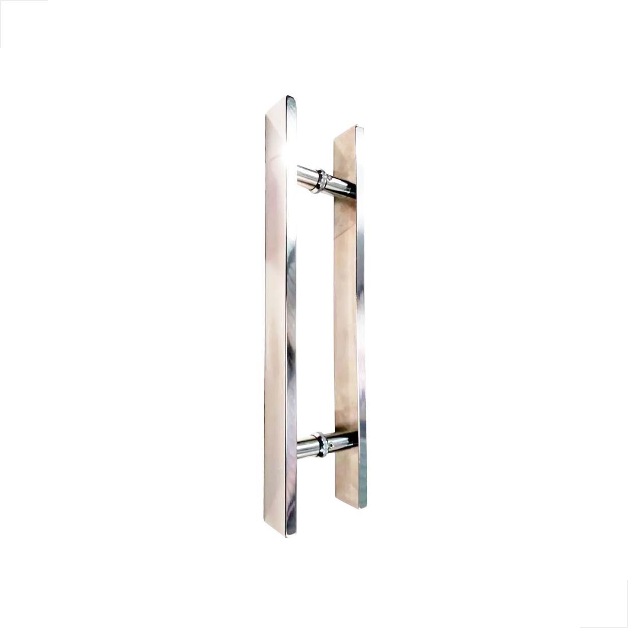 Puxador Alumínio Barra Chata 40cm Porta de Vidro - Brilhante