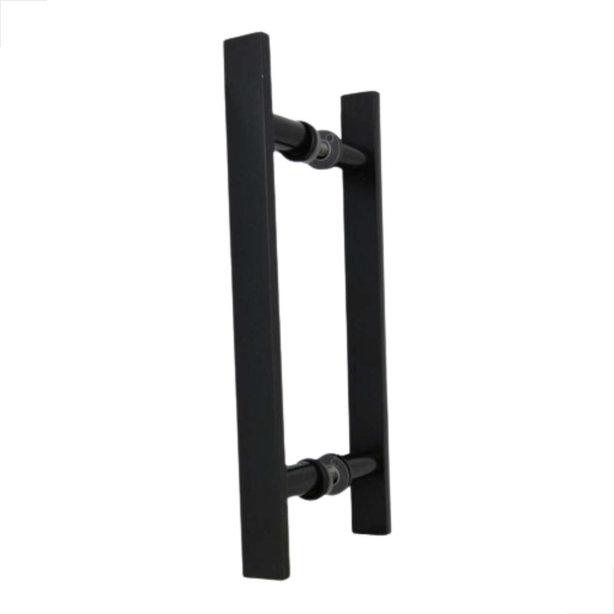 Puxador Alumínio Barra Chata 40cm Porta de Vidro - Preto