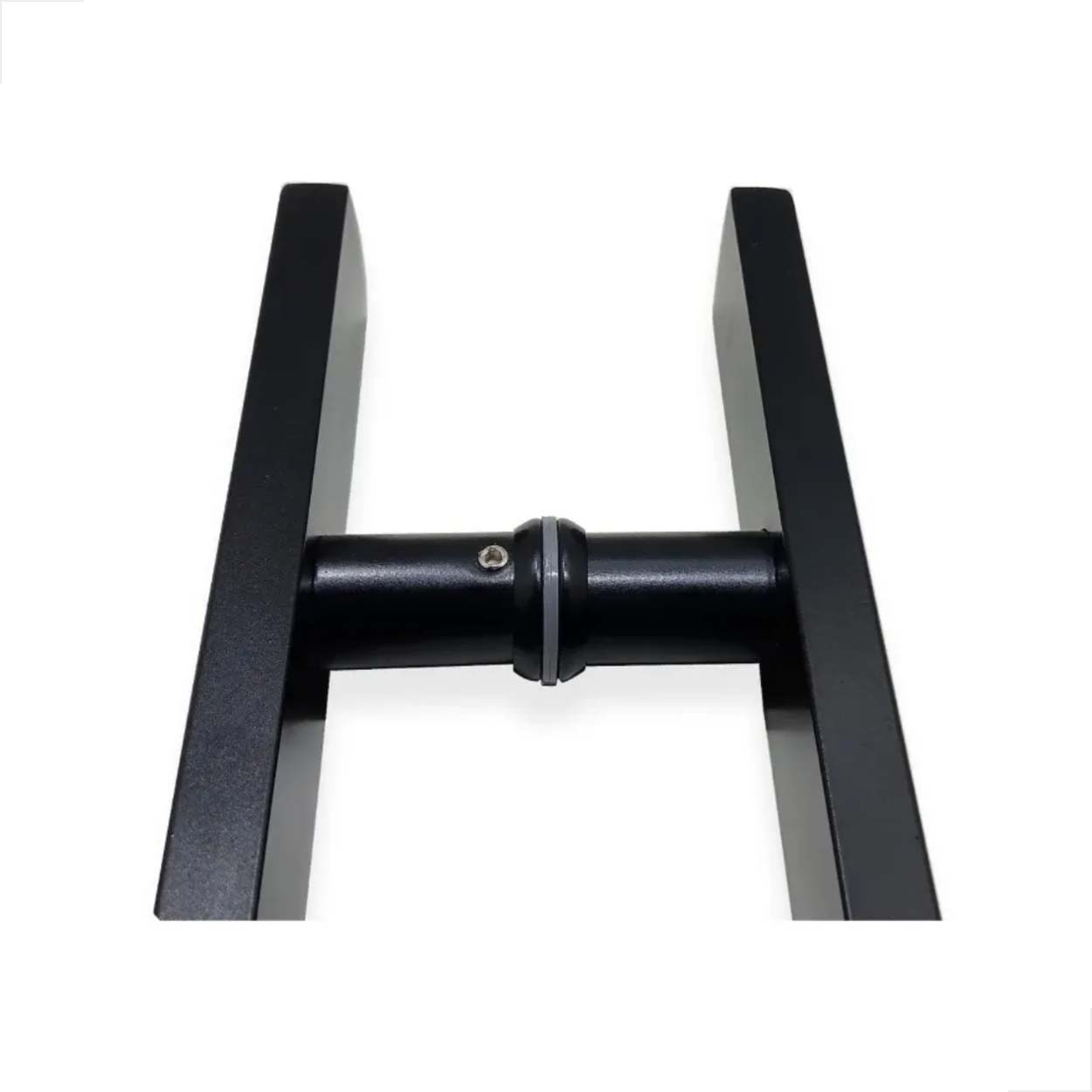 Puxador Alumínio Barra Chata 40cm Porta de Vidro - Preto