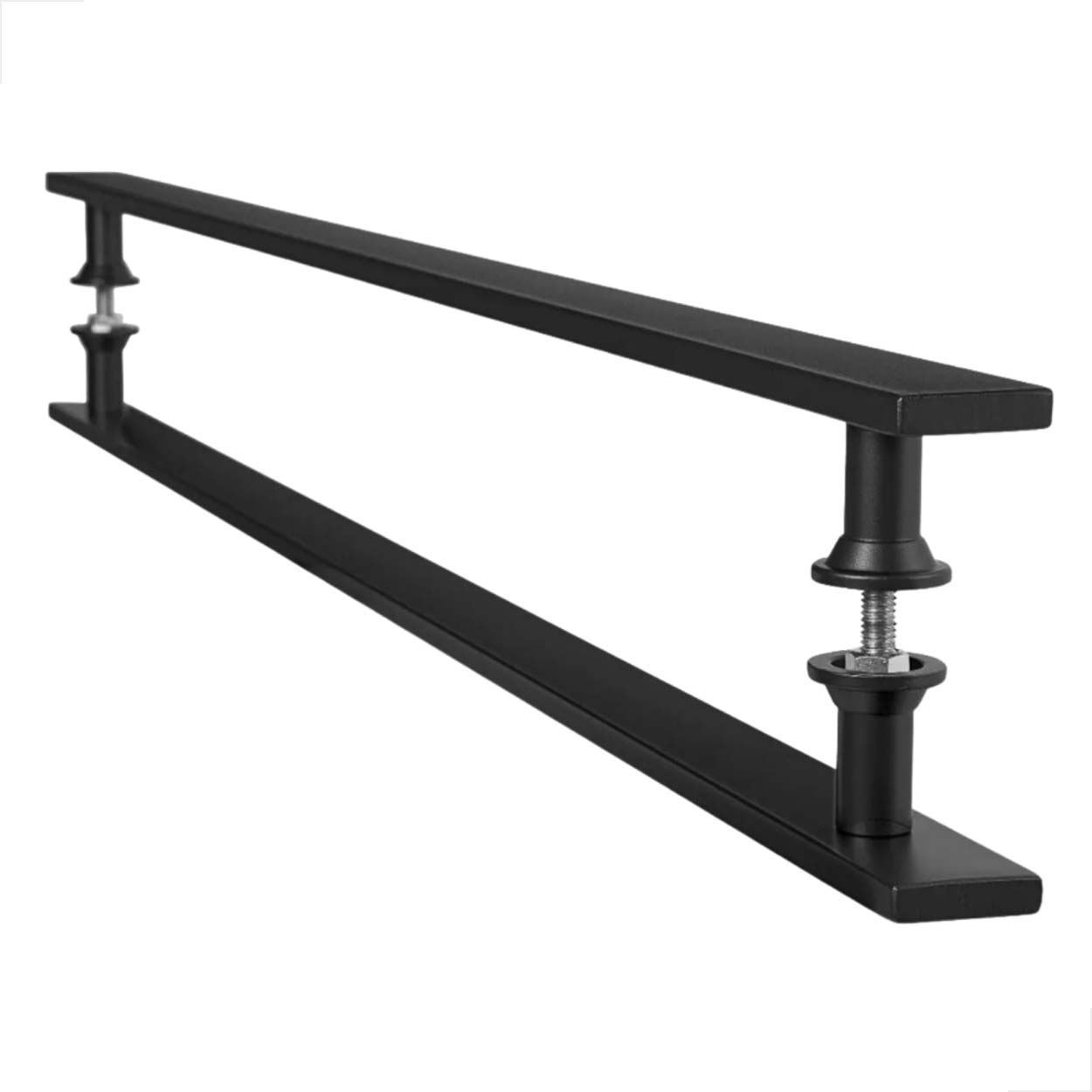Puxador Alumínio Barra Chata 40cm Porta de Vidro - Preto