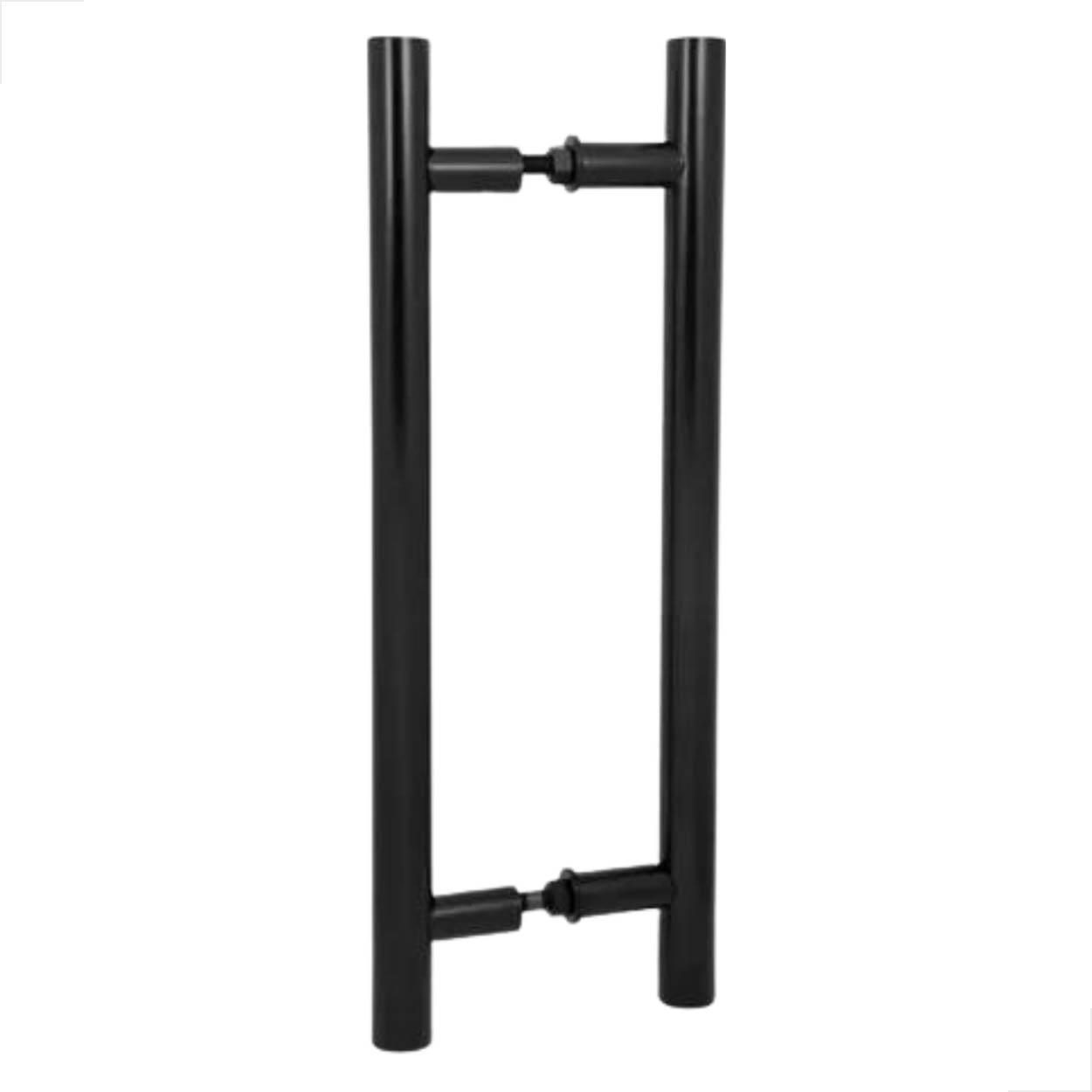 Puxador Duplo Alumínio 40x30cm Porta Pivotante Madeira Preto