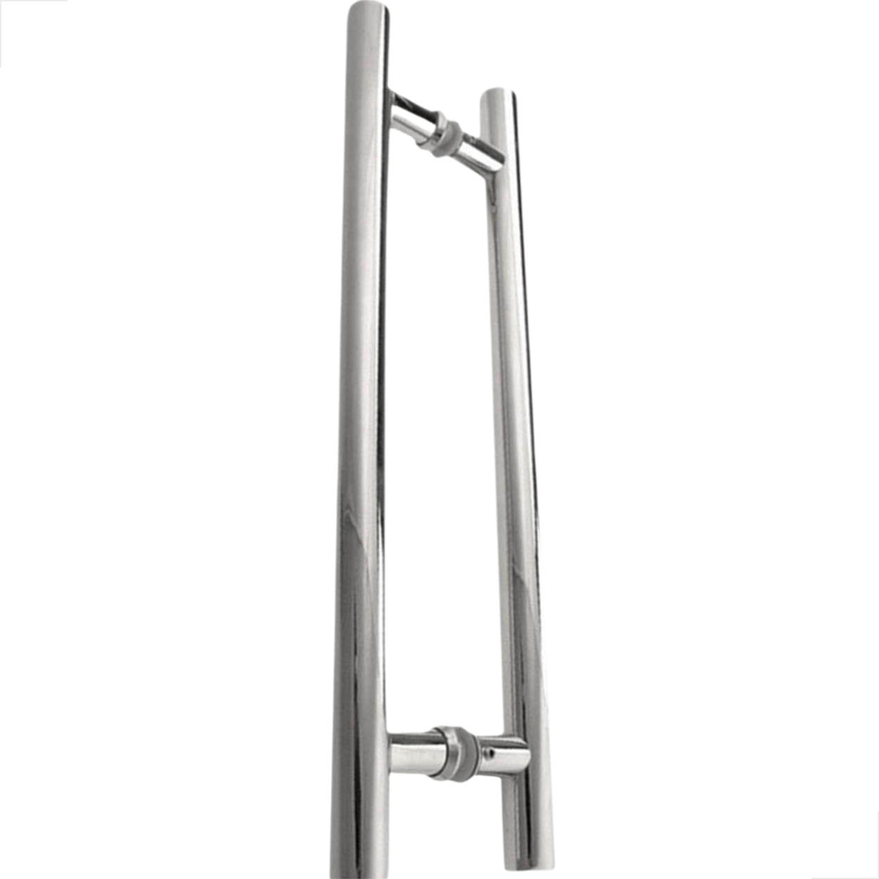 Puxador H Aluminio 600x400 Portas Vidro Madeira Cromado