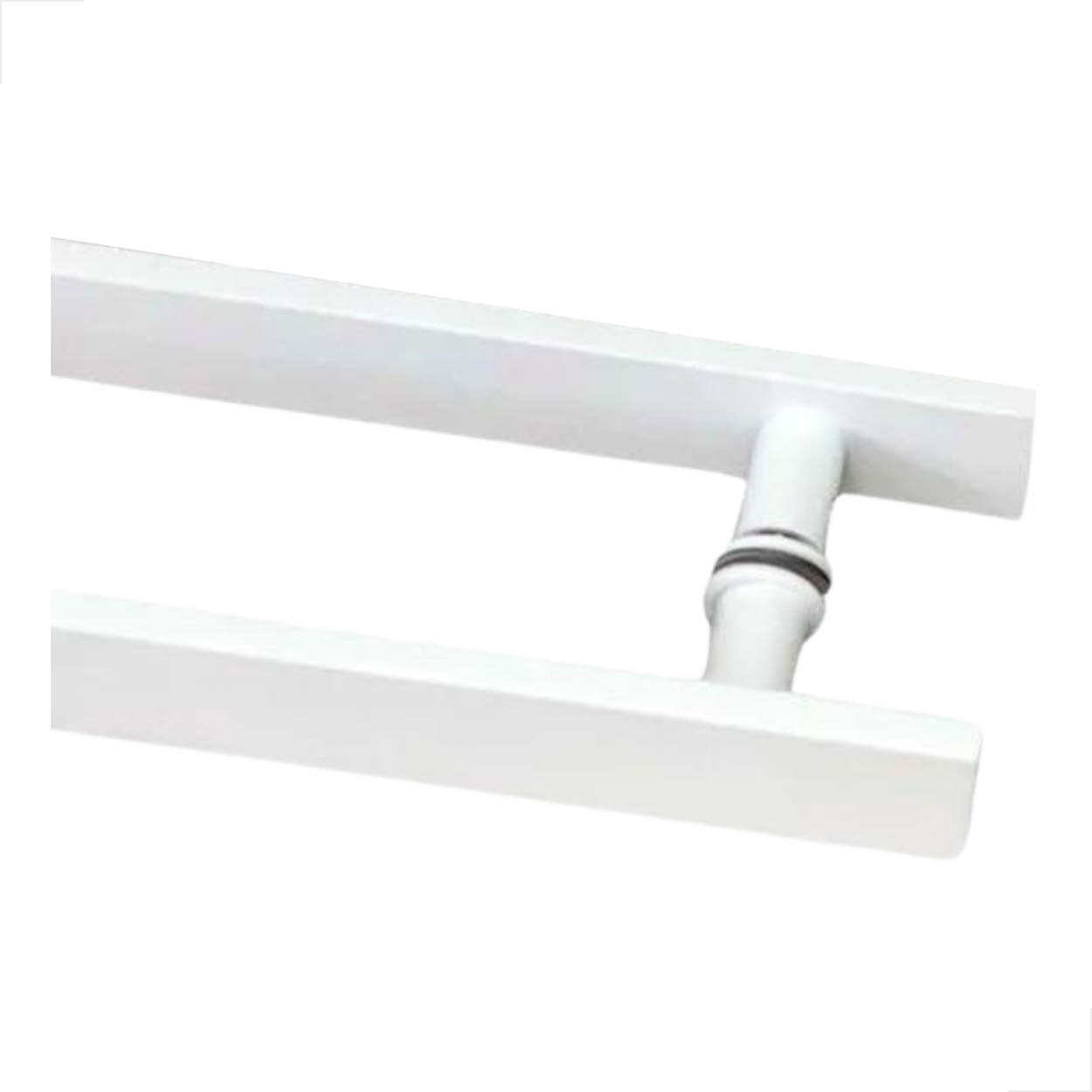 Puxador H Alumínio Barra Chata 1000x800 Branco Porta Dupla