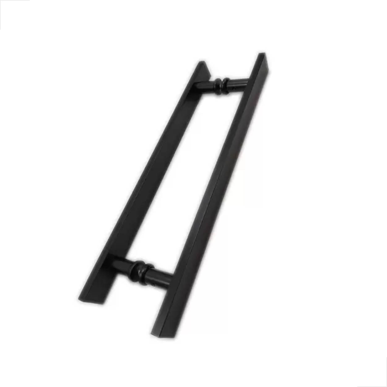 Puxador H Inox Barra 60cm Porta de Vidro Madeira - Preto