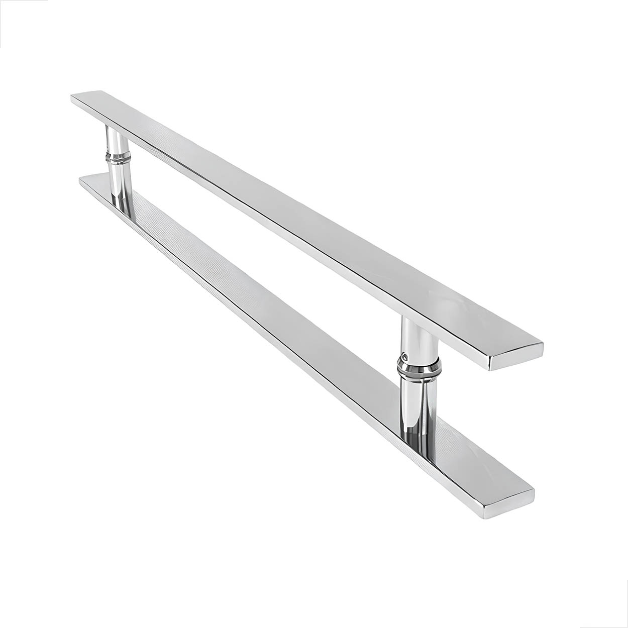 Puxador H Inox Barra 80cm Porta de Vidro Madeira - Polido
