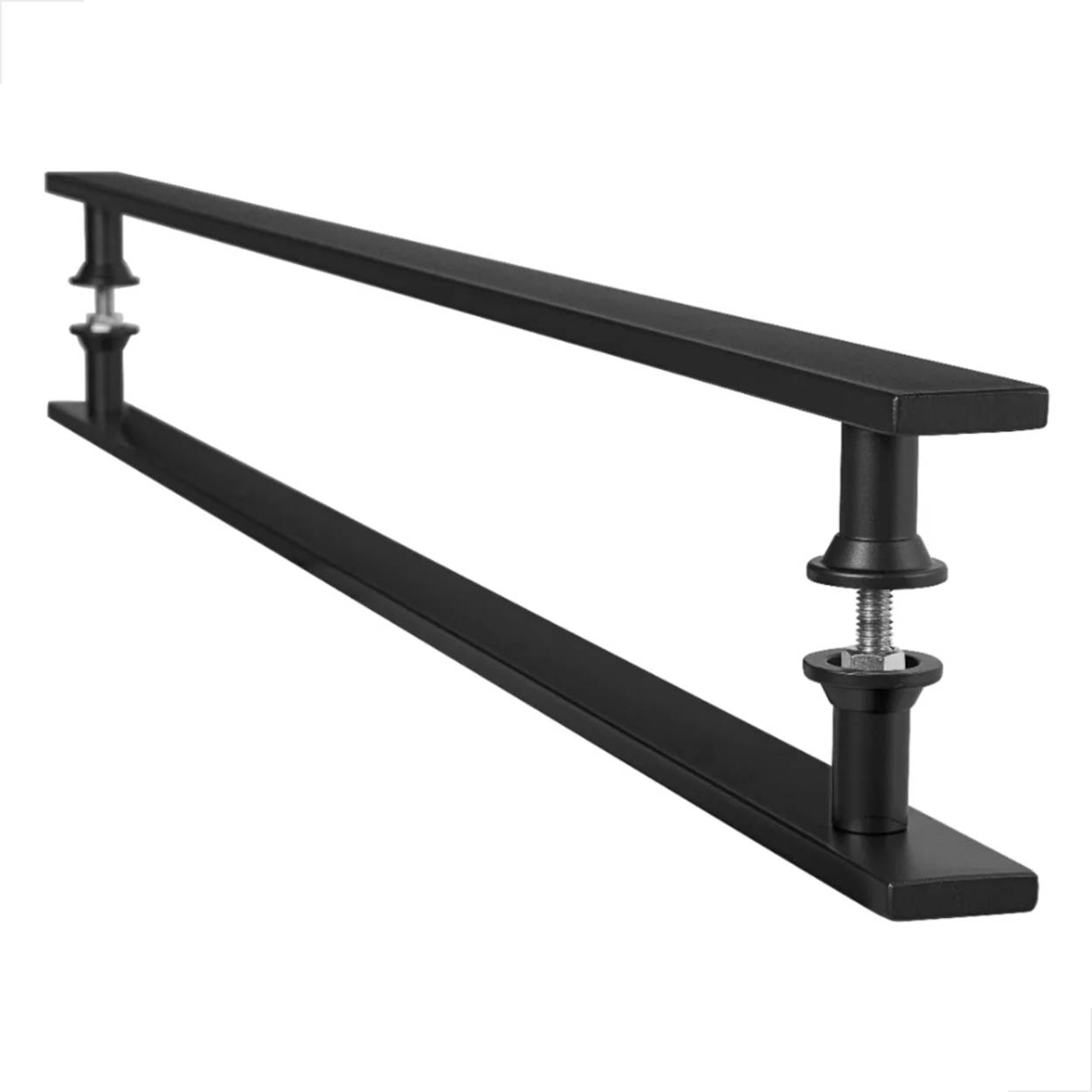 Puxador H Inox Barra 80cm Porta de Vidro Madeira - Preto
