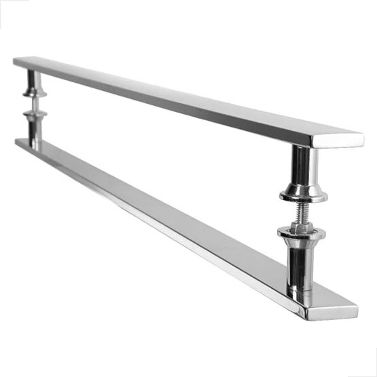 Puxador H Inox P/ Pivotante Madeira Vidro 1 Metro - Polido
