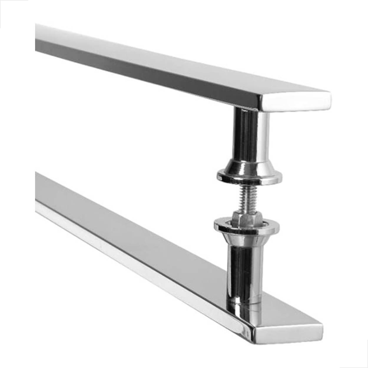 Puxador H Inox P/ Pivotante Madeira Vidro 1 Metro - Polido