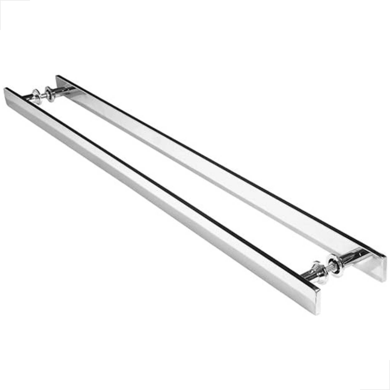 Puxador H Inox P/ Pivotante Madeira Vidro 1 Metro - Polido