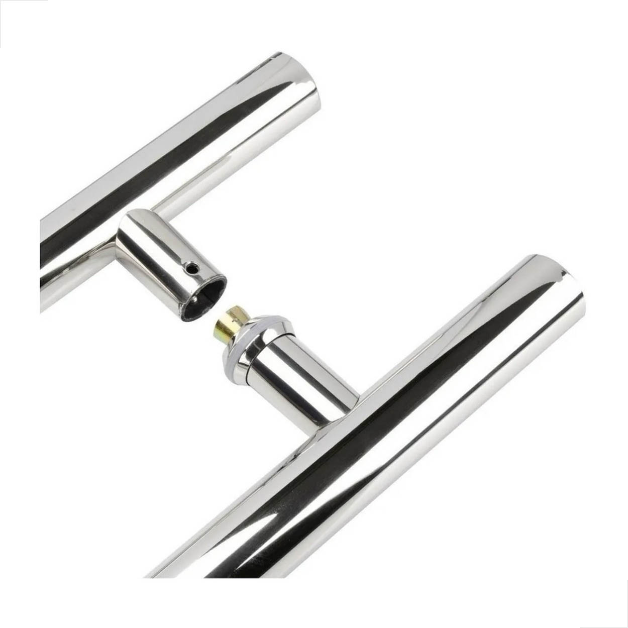 Puxador Inox Porta de Vidro Madeira 45cm Redondo - Polido