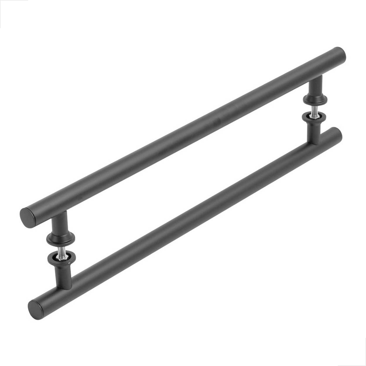 Puxador Inox Porta de Vidro Madeira 45cm Redondo - Preto