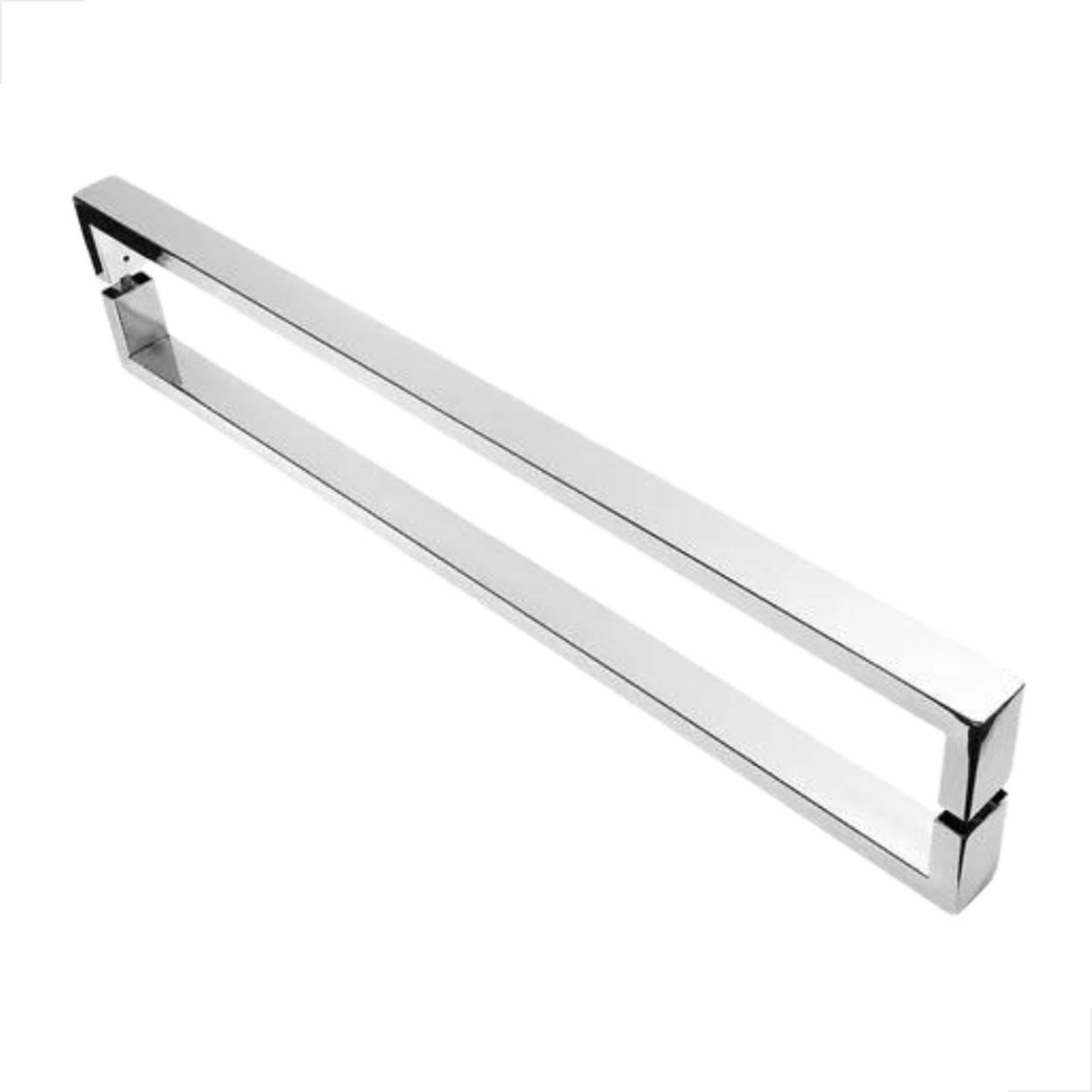 Puxador Inox U 1 Metro Porta Pivotante Vidro Madeira Polido