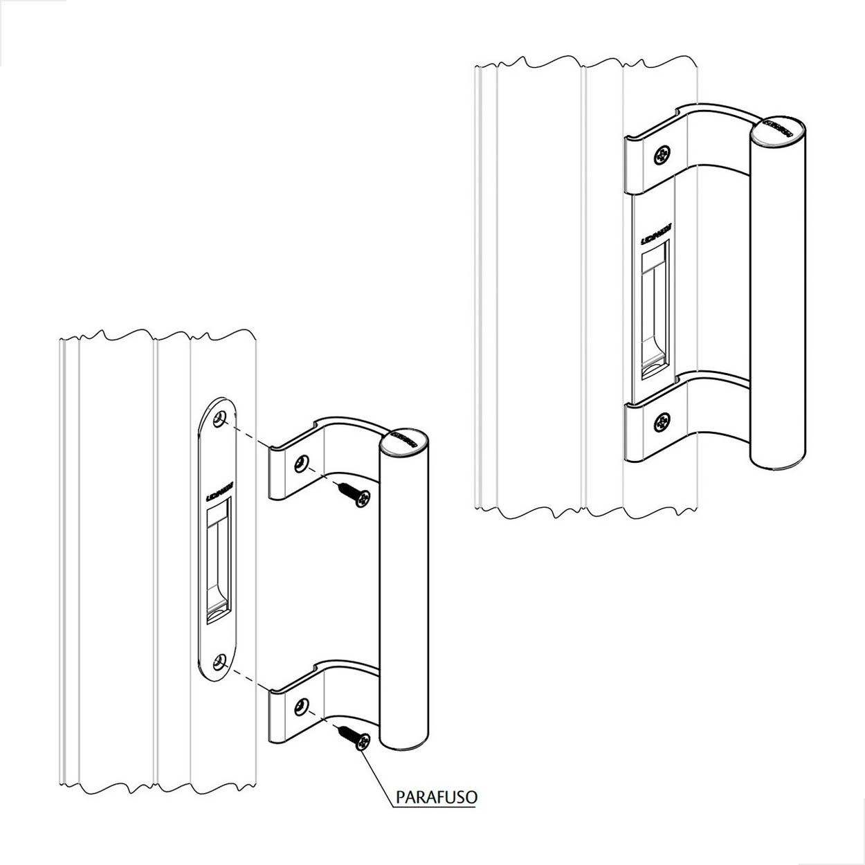 Puxador Linea Alumínio Para Portas Udinese 166M C/2 Branco