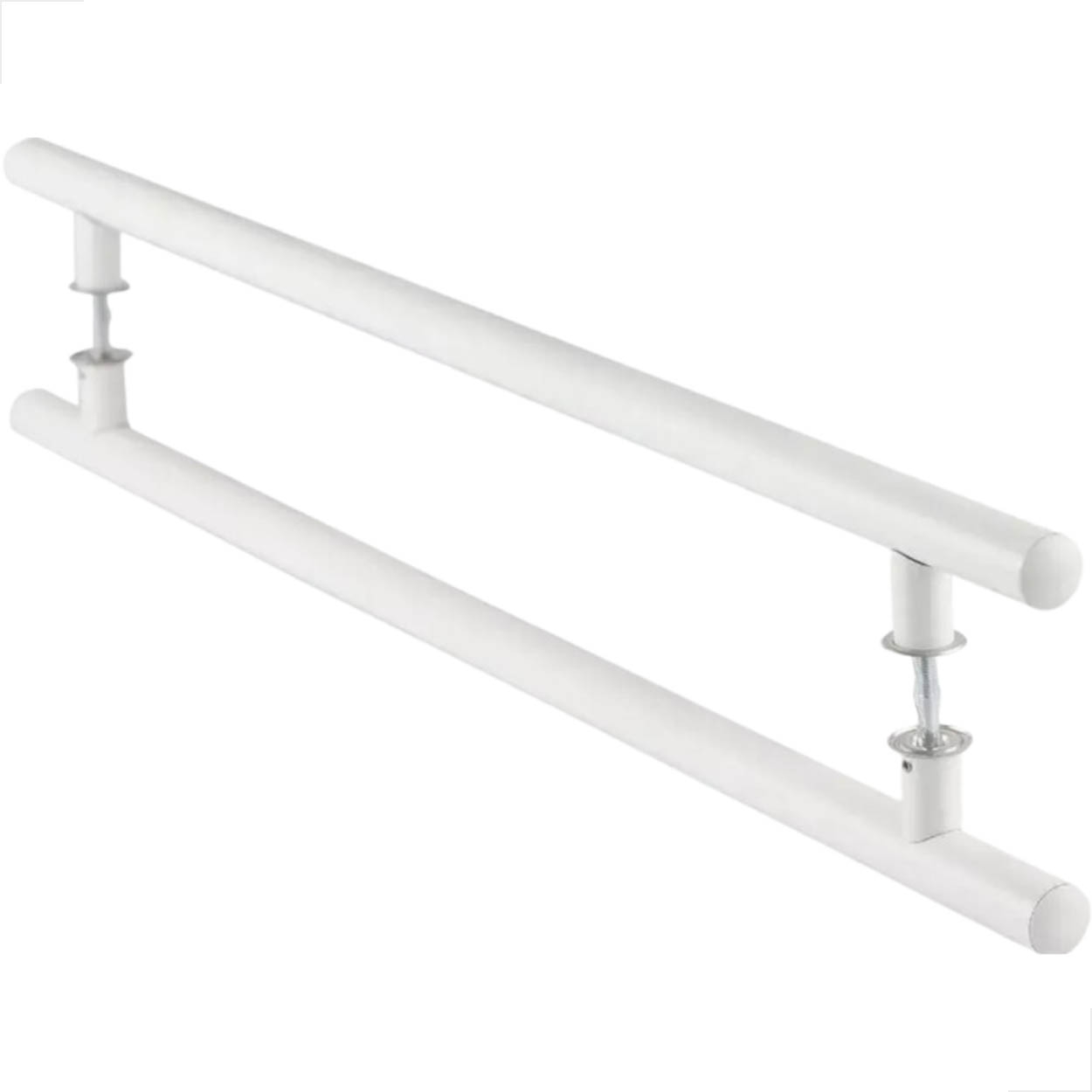 Puxador Para Porta Duplo Em Alumínio 1000x800 Tubular Branco