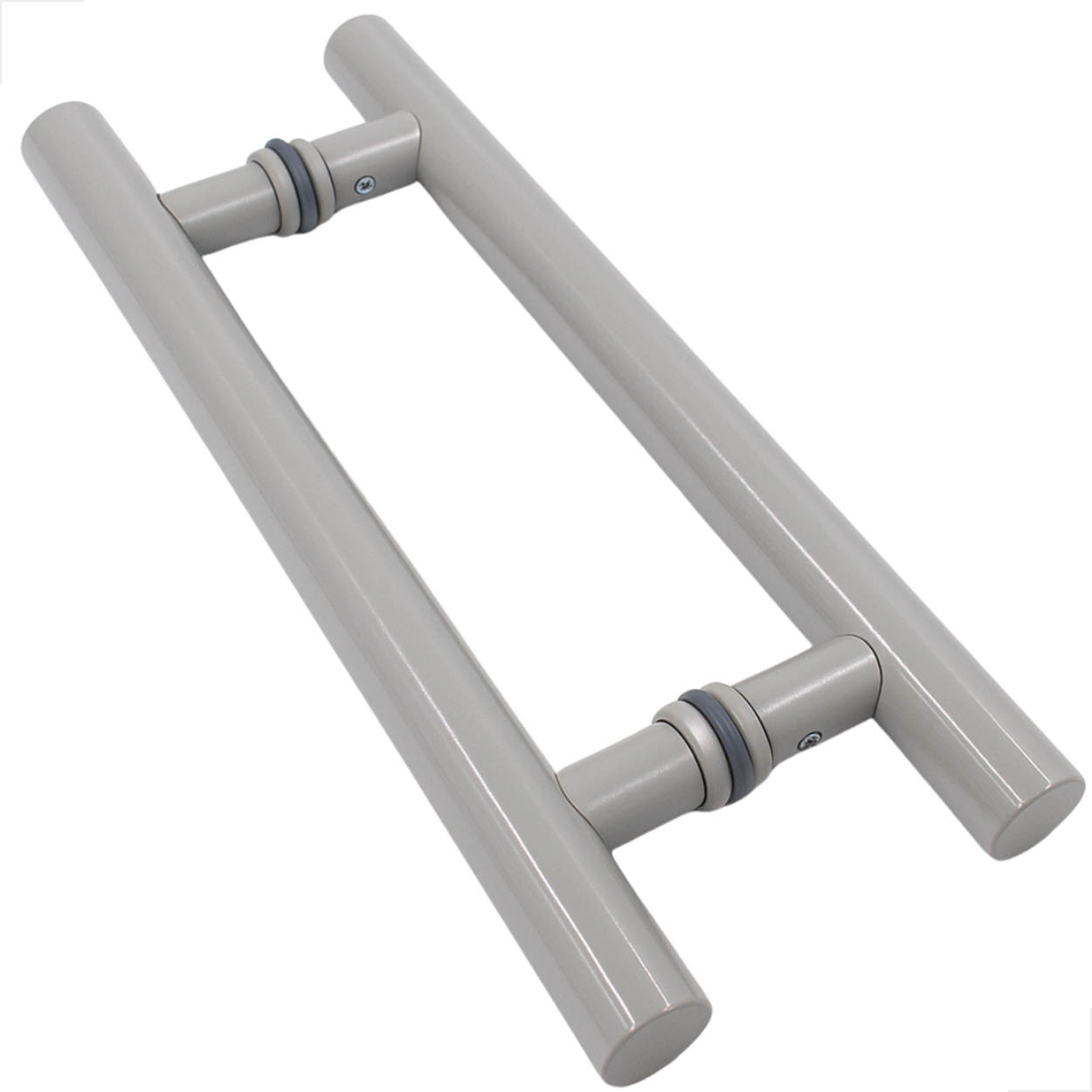 Puxador Para Porta Duplo Em Alumínio 300x200 Tubular Fosco