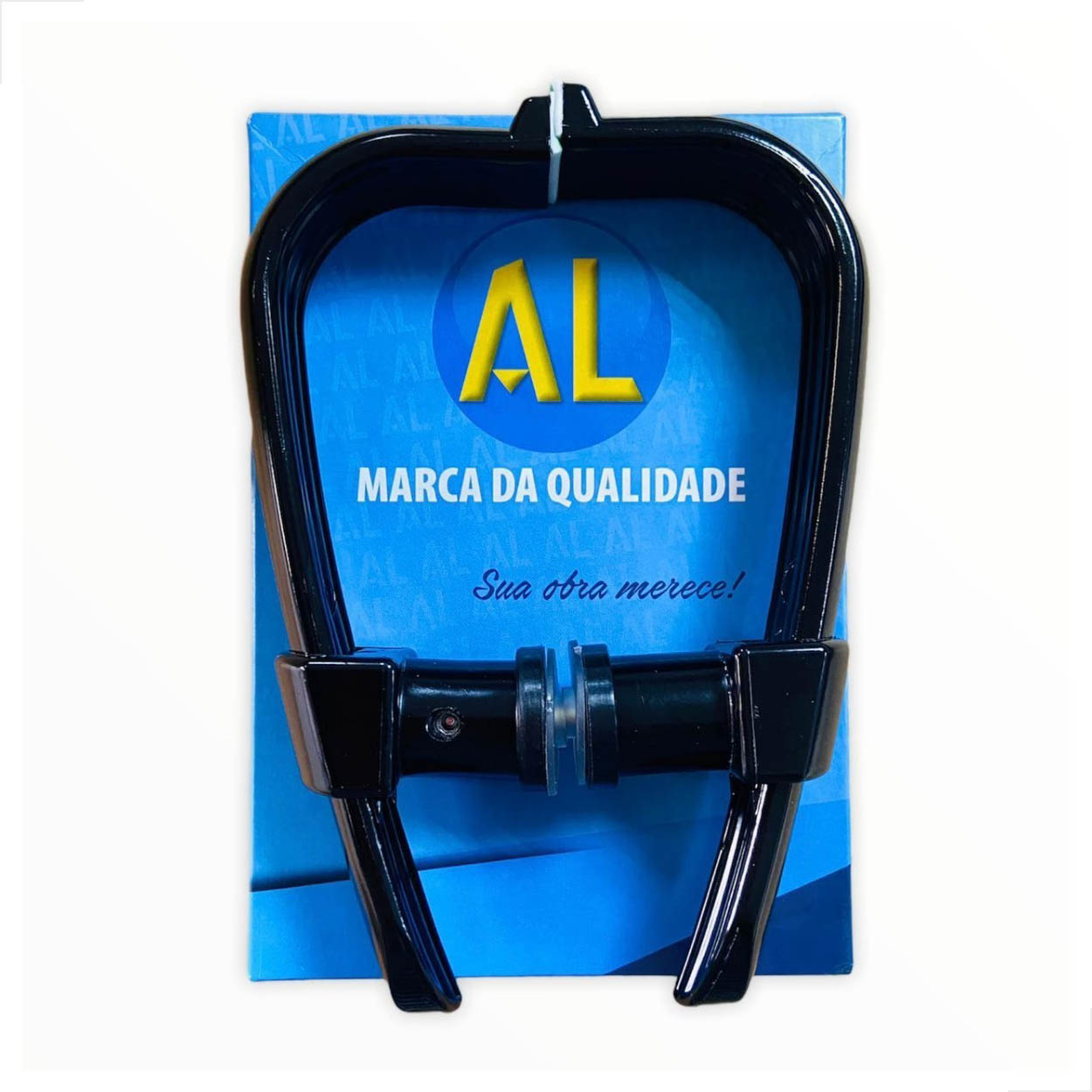 Puxador Polímero Porta De Vidro 1 Furo Arco 190mm - Preto