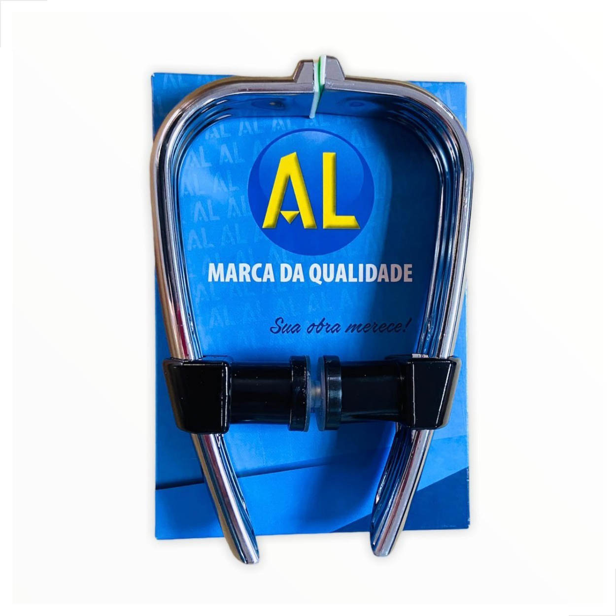 Puxador Polímero Porta De Vidro 1Furo Arco 190mm - Brilhante