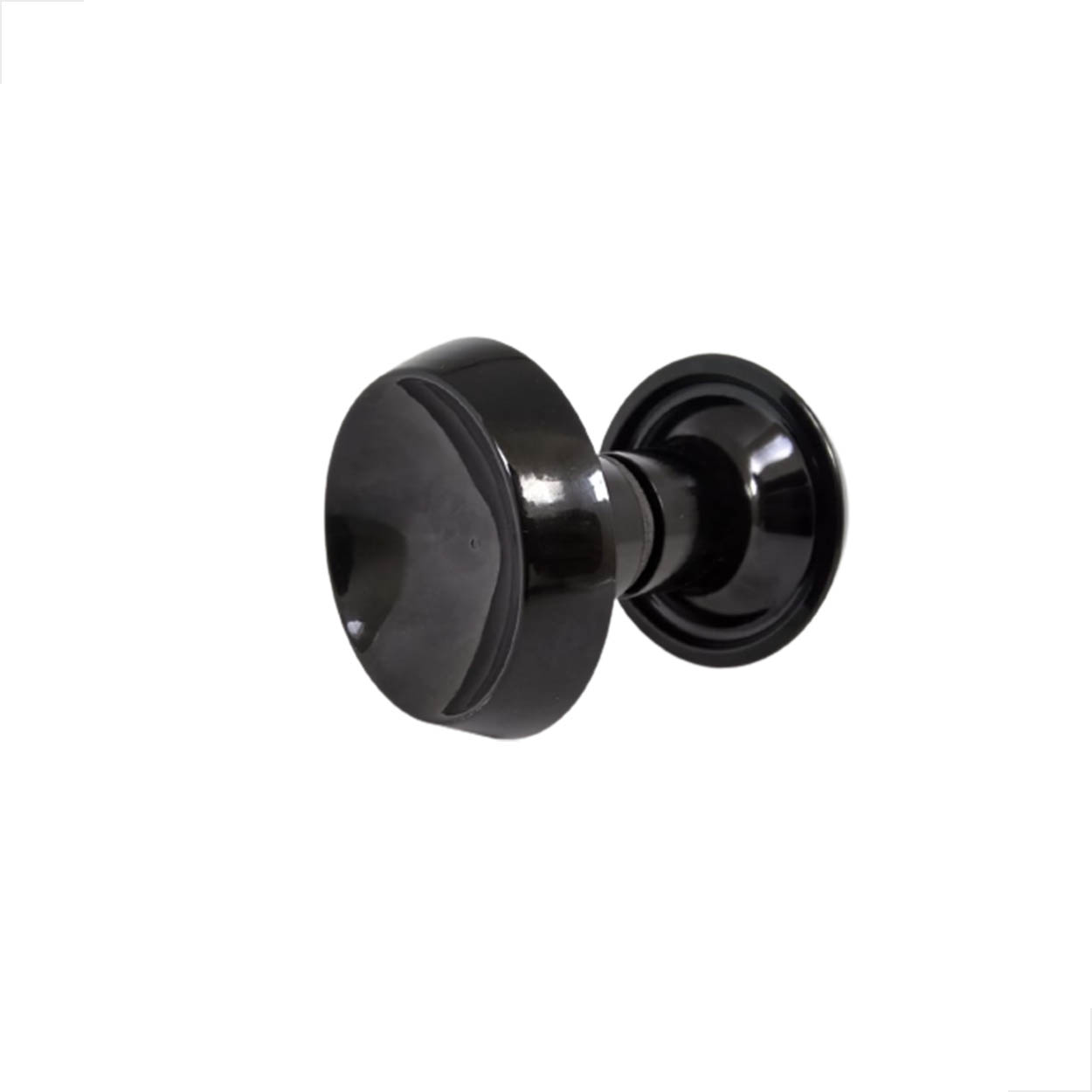 Puxador Resina Duplo Concha Para Porta Medio - Preto