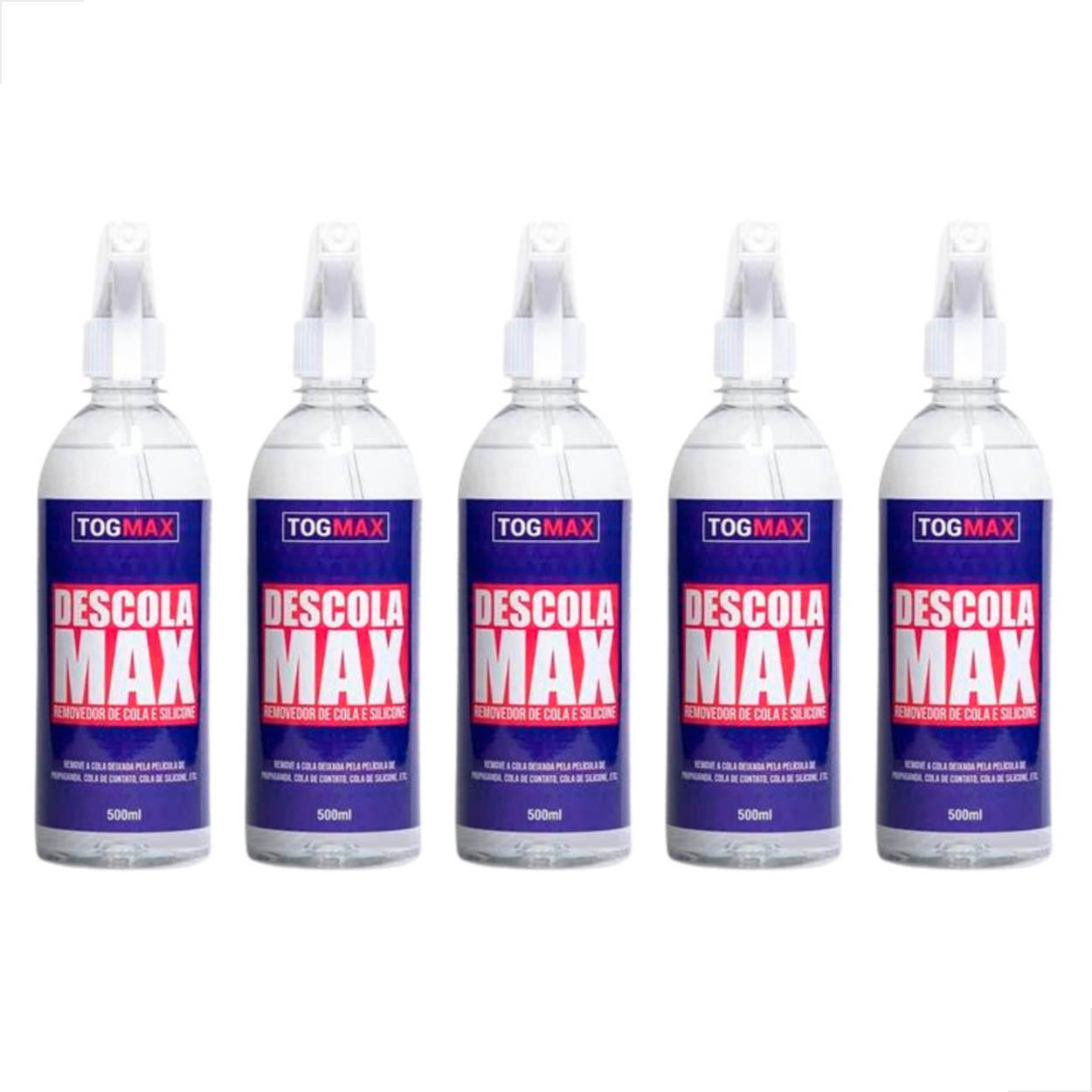 Removedor Cola Grude Silicone Descola Max 500ml 5 Peças