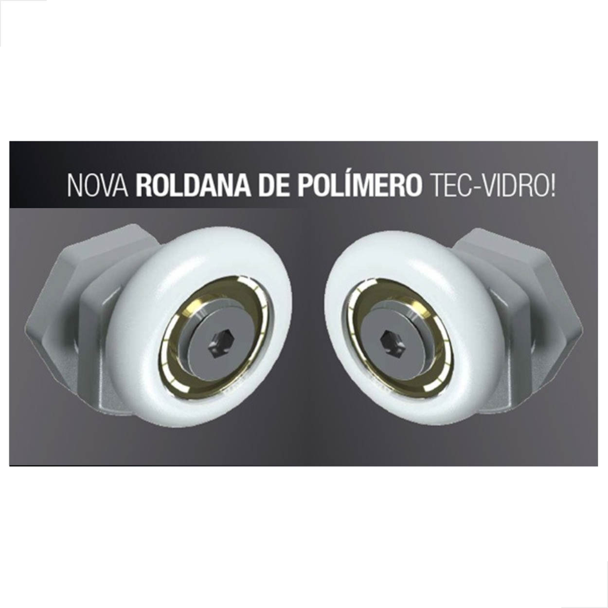 Roldana de Box Blindex De Vidro Temperado Não Enferruja 2 un