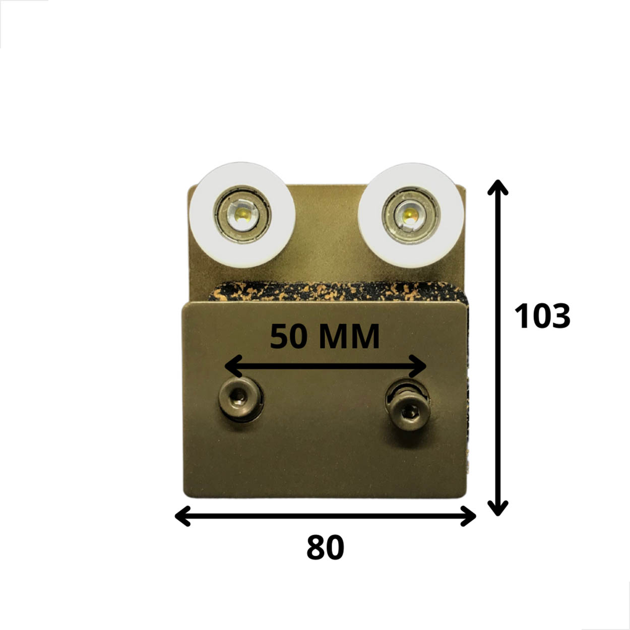Roldana Dupla 1126DCR Porta Correr Vidro Temperado Bronze