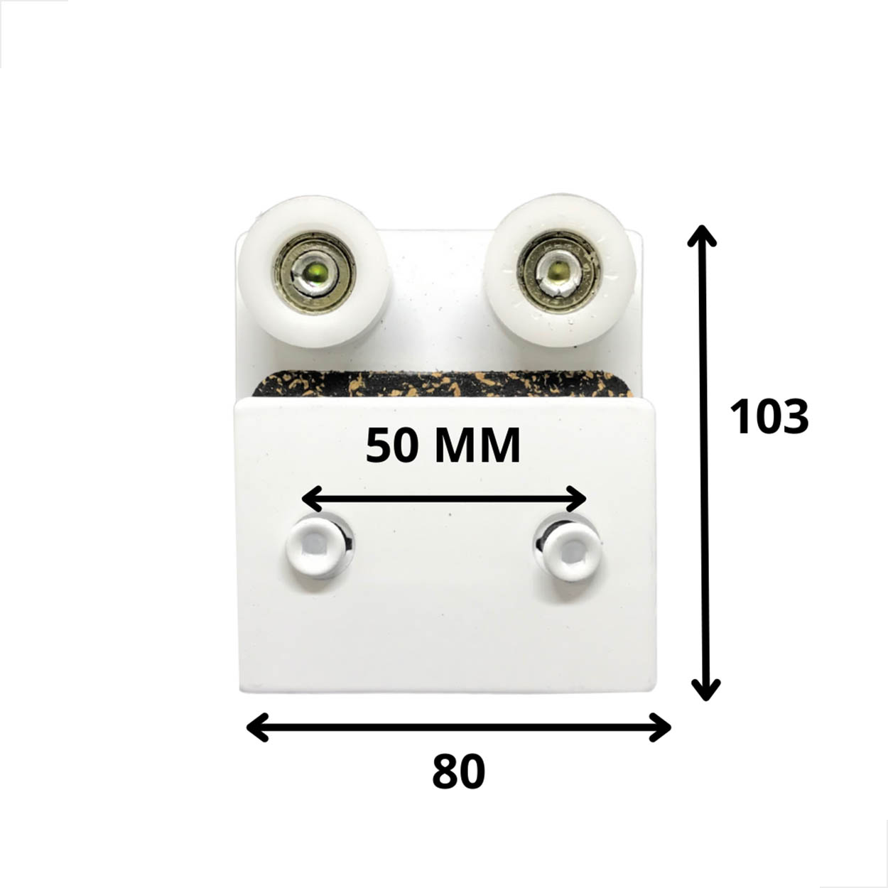 Roldana Duplo 1126DCR Porta Correr Vidro Temperado Branco