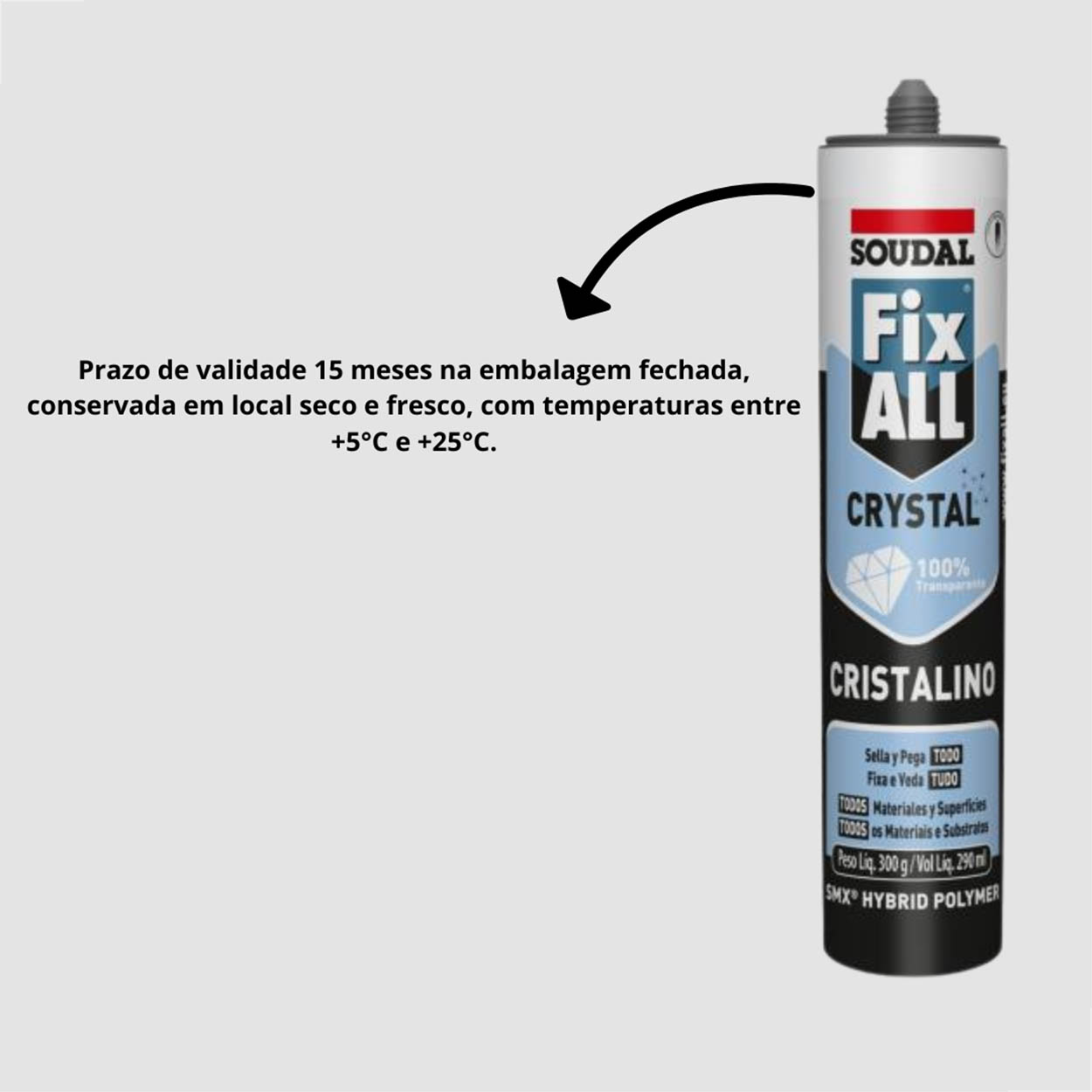 Selante Fix All Crystal Soudal Incolor Transparente 290ml