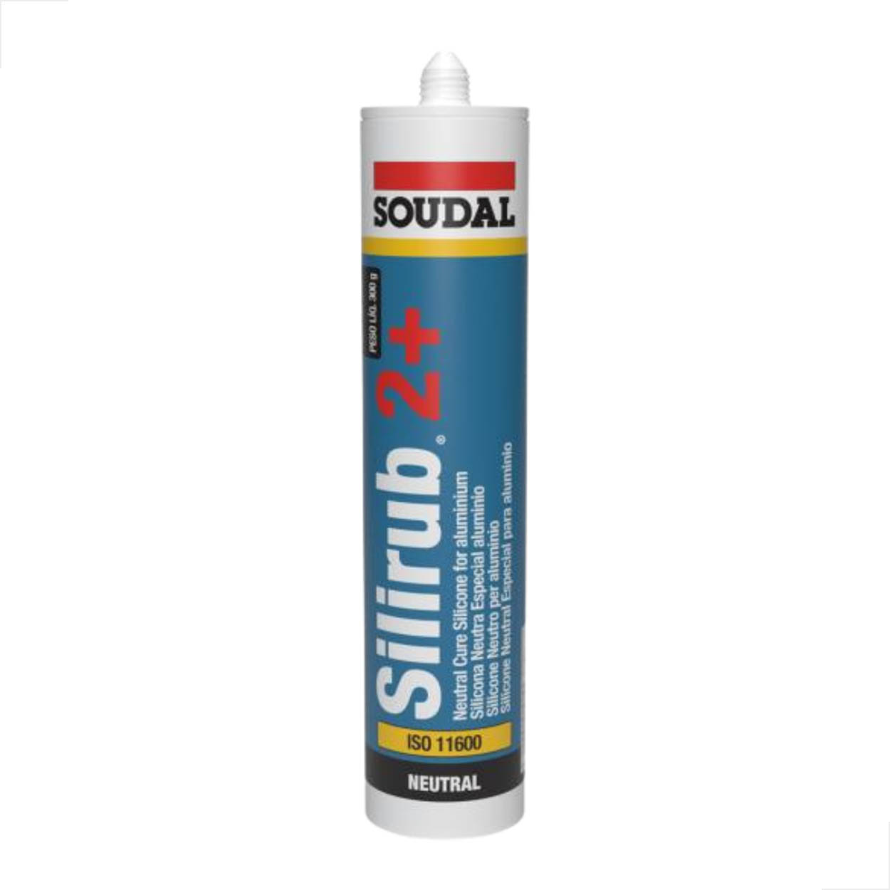 Selante Silicone Silirub 2+ Soudal Cura Neutra Transp 300Ml
