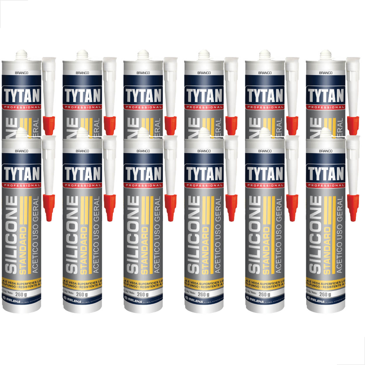 Silicone Acetico Adesivo Incolor 260g Standard Tytan - 12 un