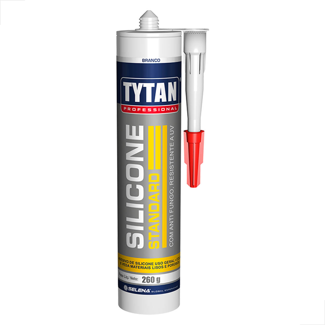 Silicone Acetico Branco 260gr Standard Branco Tytan - 1 un
