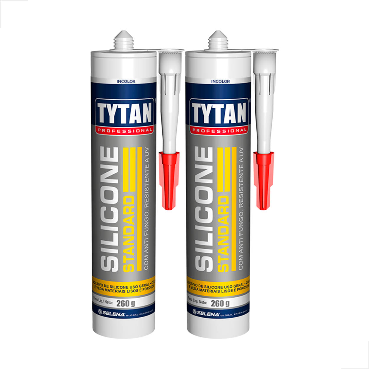 Silicone Acetico Incolor 260gr Standard Incolor Tytan - 2 un