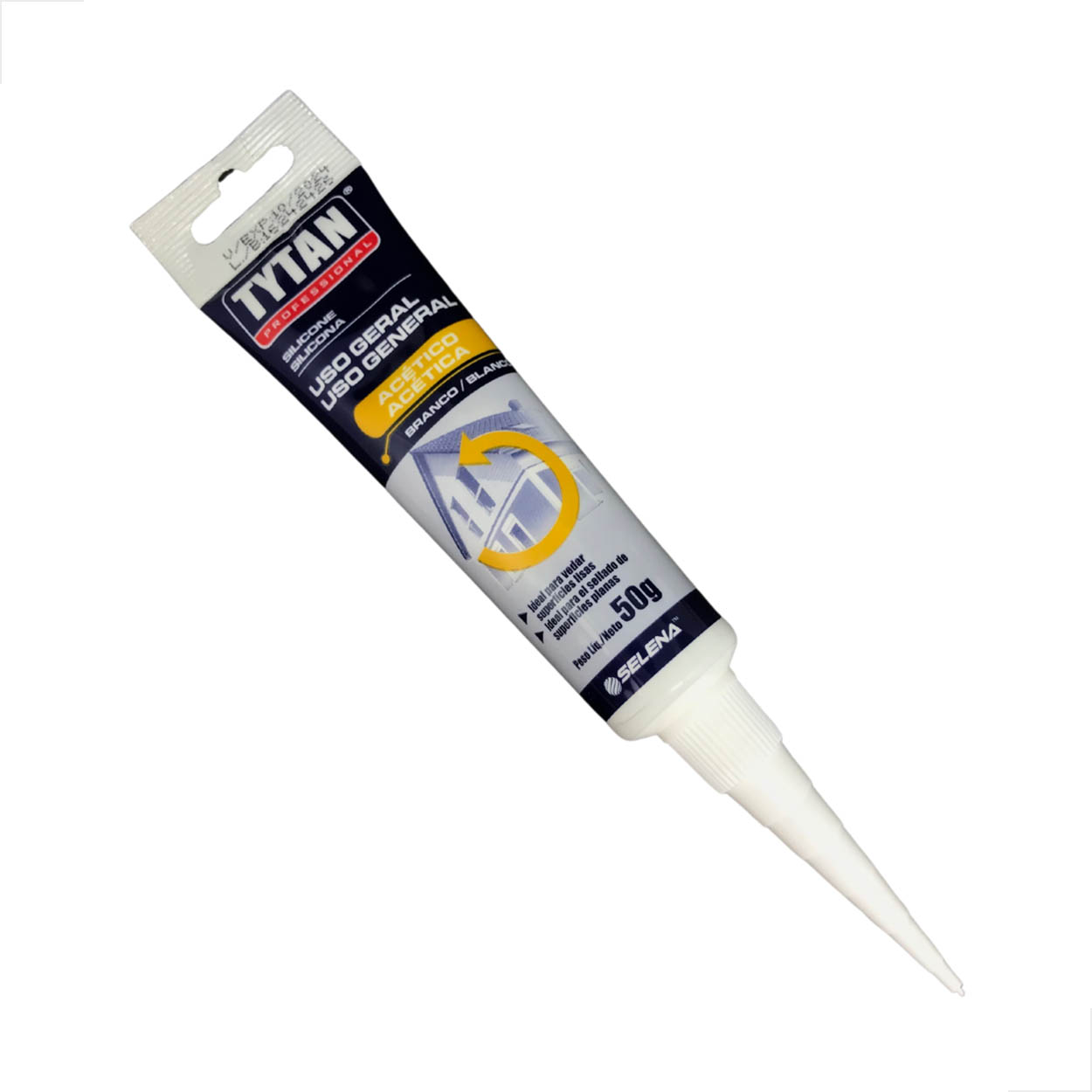 Silicone Acetico Profissional Tytan Incolor 50GR Com 10 Un