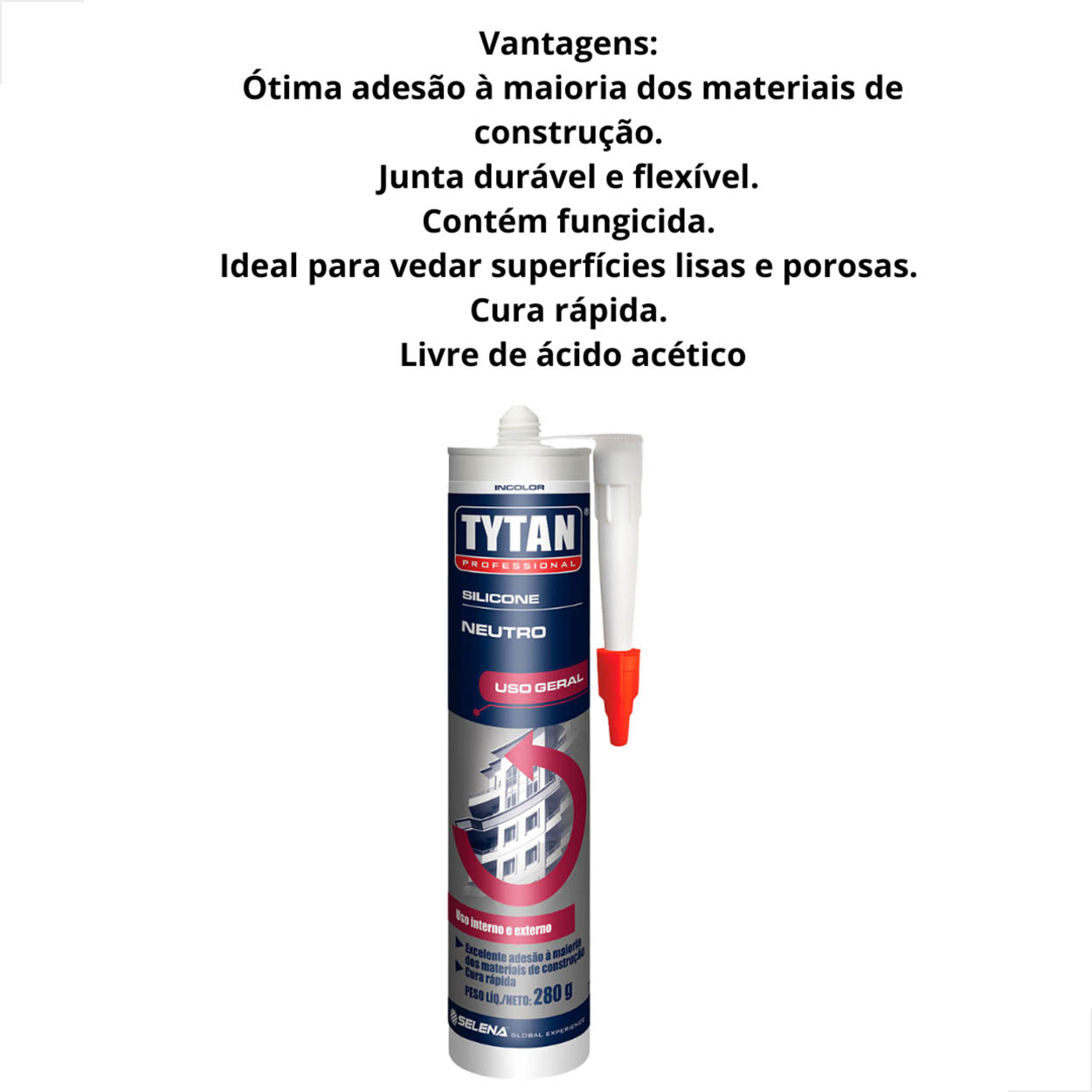 Silicone Profissional Neutro Tytan 280g Incolor - 1 Unidade