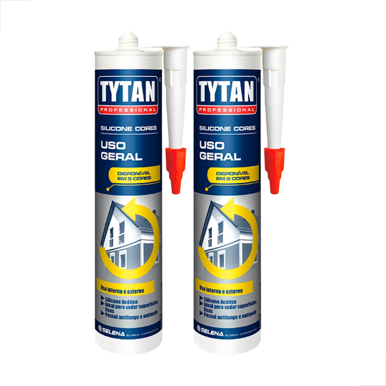 Silicone Tytan Uso Geral Acético 280G Branco Pro - Kit 2 un